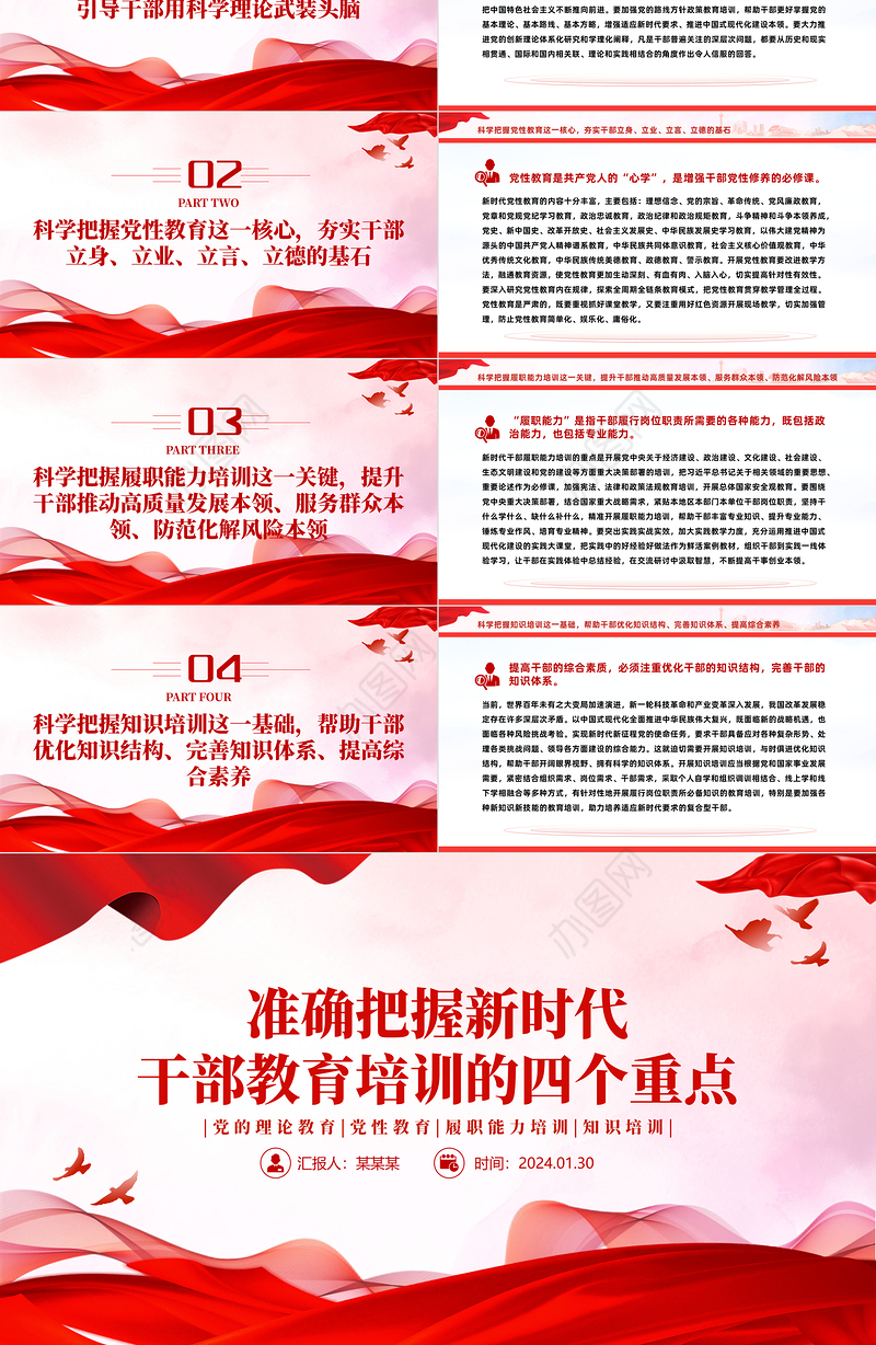 2024新时代干部教育培训PPTPPT党政风党的理论党性教育和履职能力知识培训课件