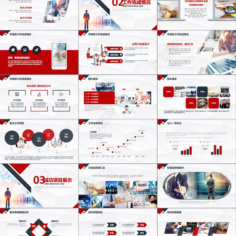 2018市场部销售年终工作总结PPT模板