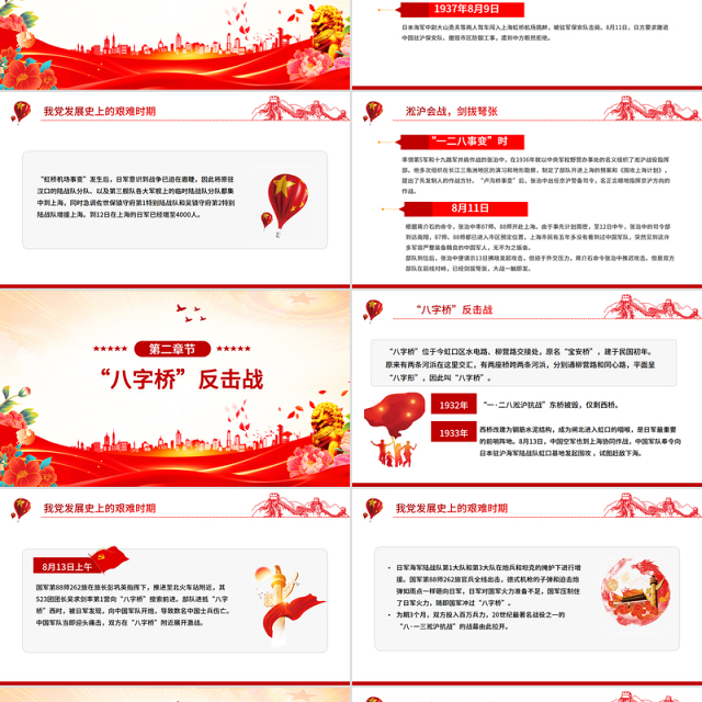 纪念淞沪会战88周年PPT传承抗战精神凝聚奋进力量课件