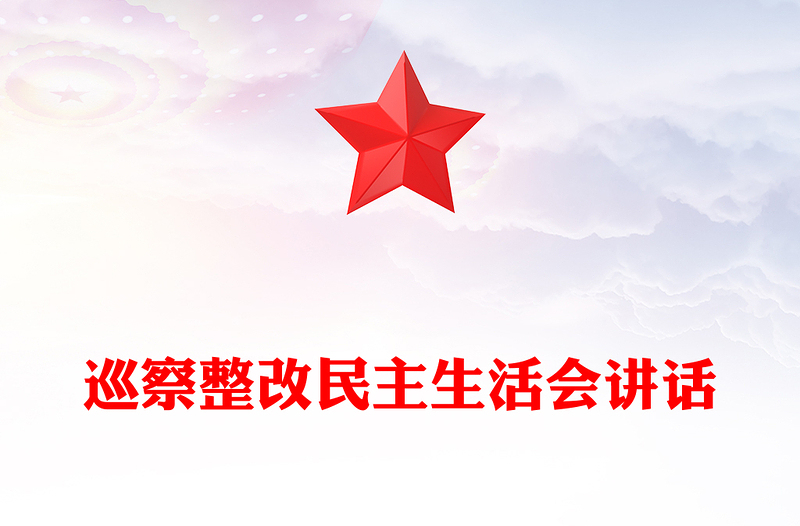 巡察整改民主生活会讲话