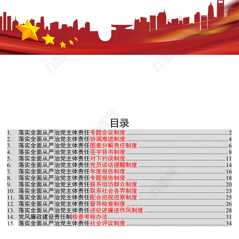 全面从严治党主体责任(制度)