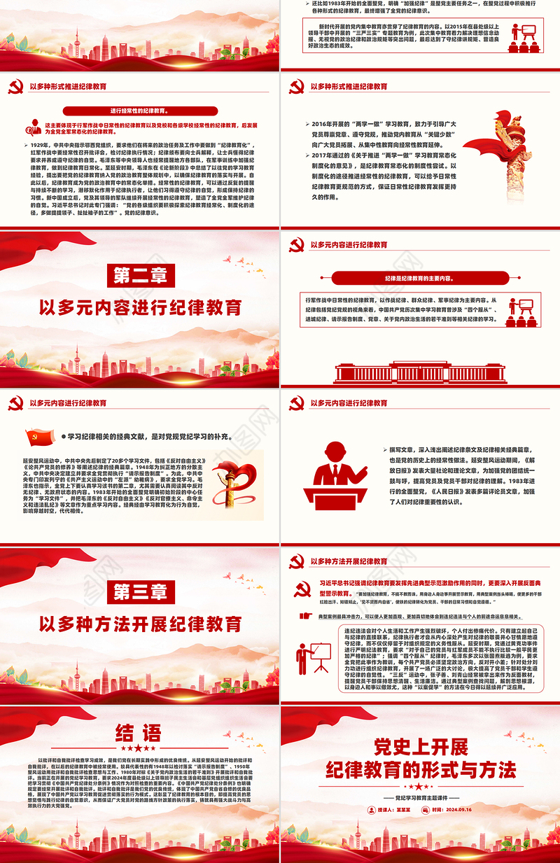 党政风党史上开展纪律教育的形式与方法PPT党课课件