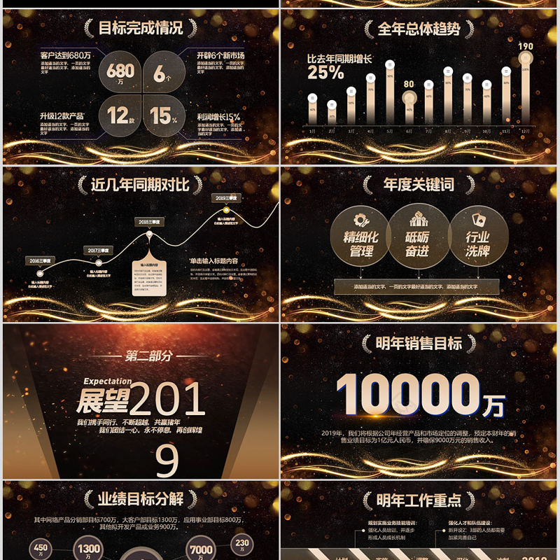 原创2019公司年会开场颁奖典礼ppt模板-版权可商用