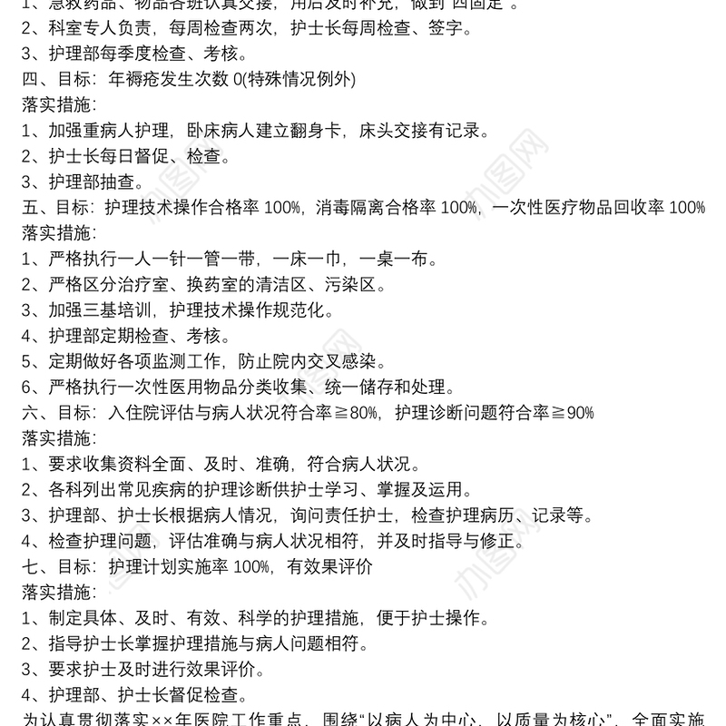 20xx年护理质量控制小组工作计划
