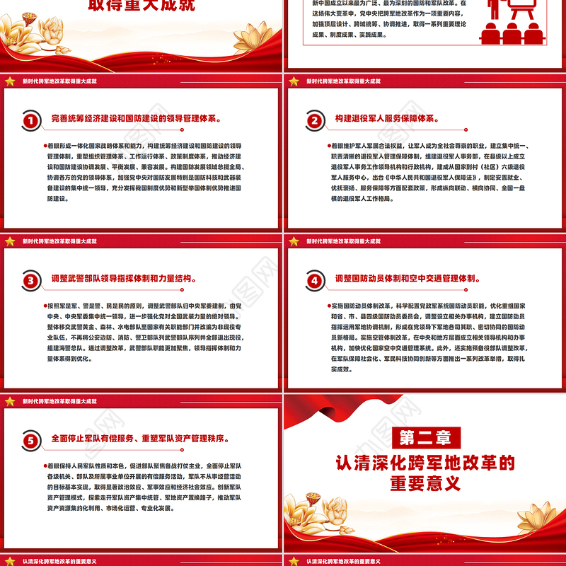2024深化跨军地改革PPT红色精美加快国防和军队现代化微党课