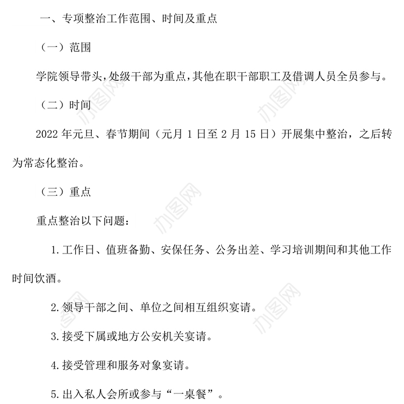 关于开展违规宴请饮酒问题专项整治工作的通知通用模板