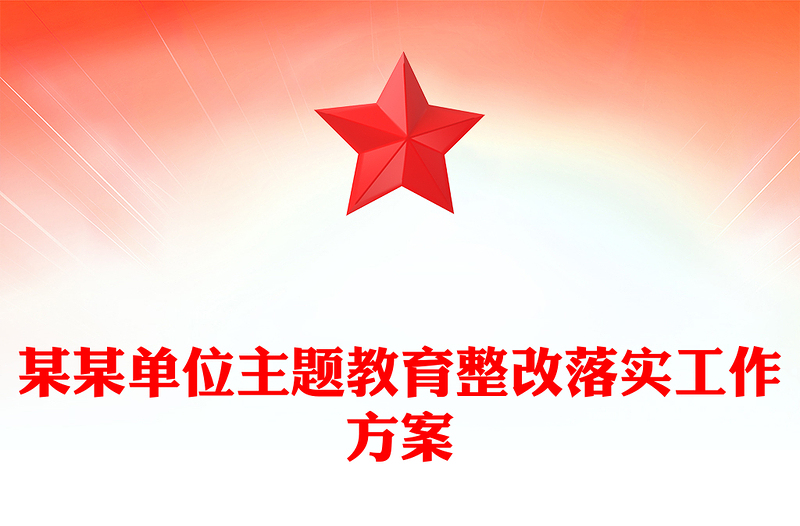 某某单位主题教育整改落实工作方案