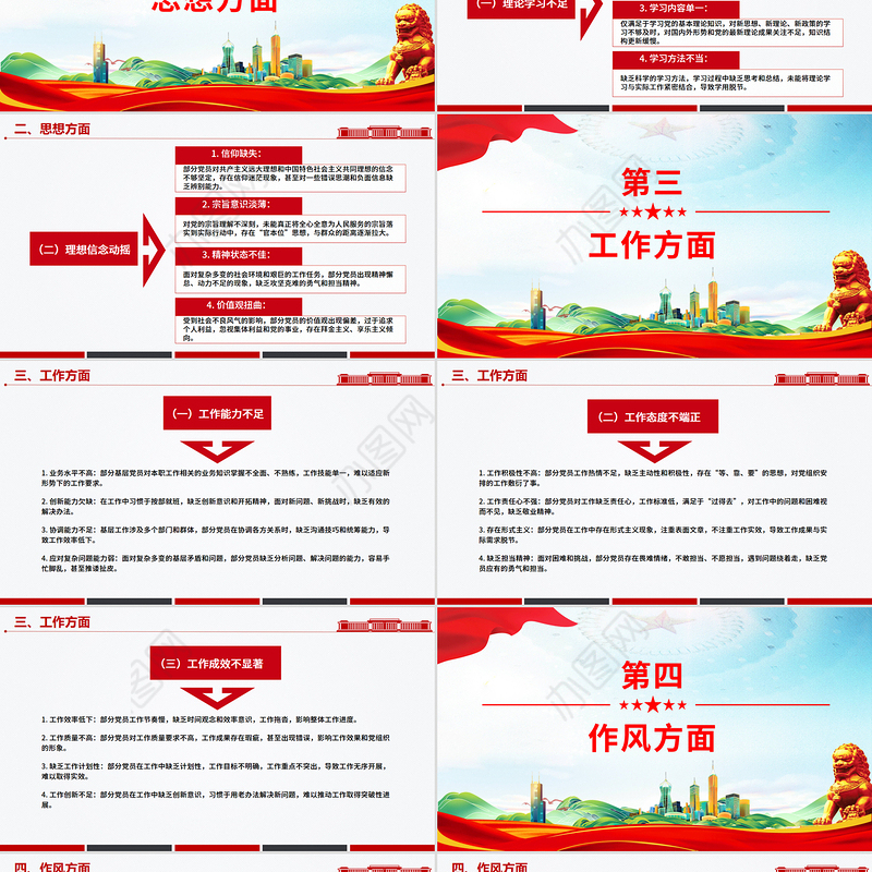 2025基层党员问题查摆清单PPT党员个人对照检查课件