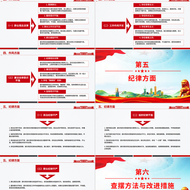 2025基层党员问题查摆清单PPT党员个人对照检查课件