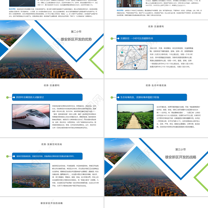 河北雄安新区介绍PPT模板概况规划地图