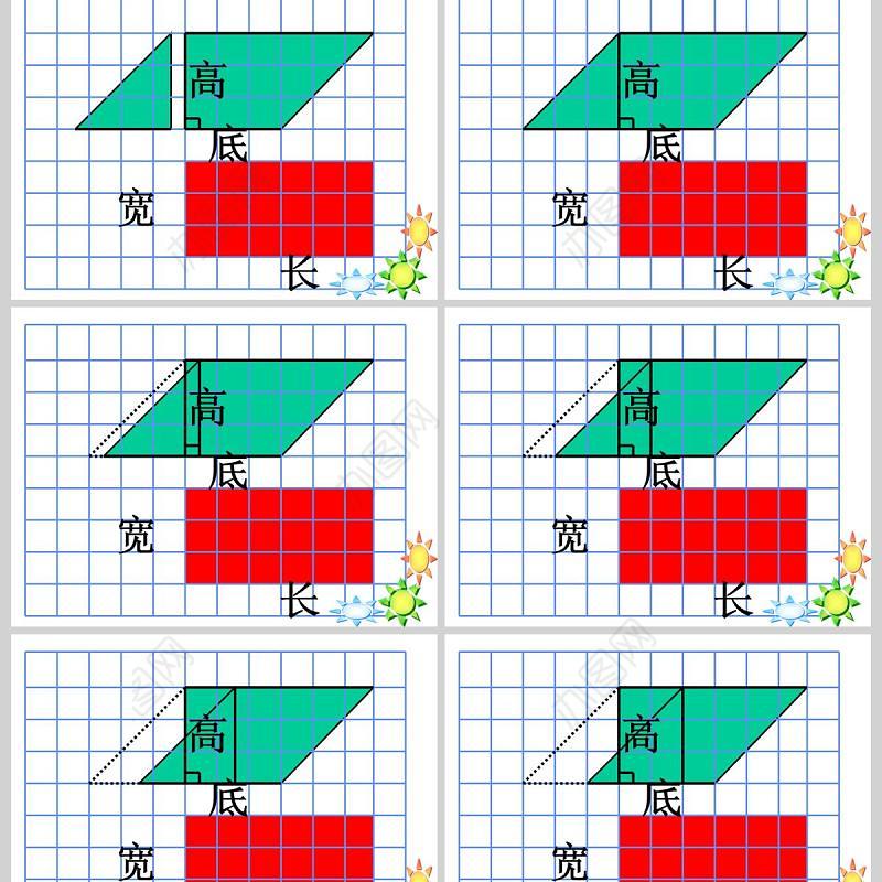  多边形的面积平行四边形的面积PPT模板