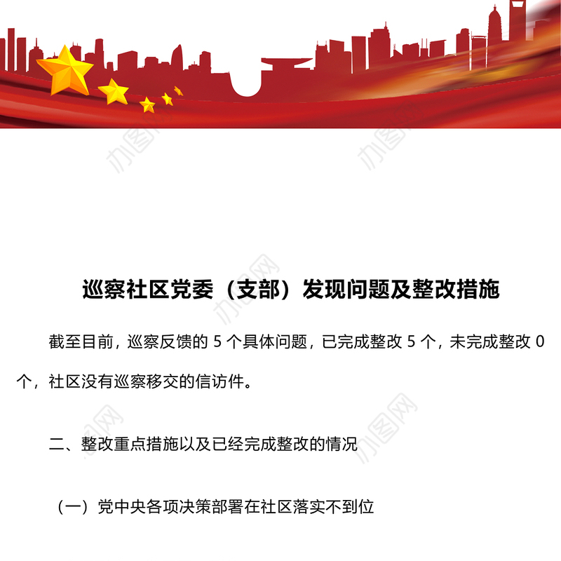 巡察社区党委（支部）发现问题及整改措施
