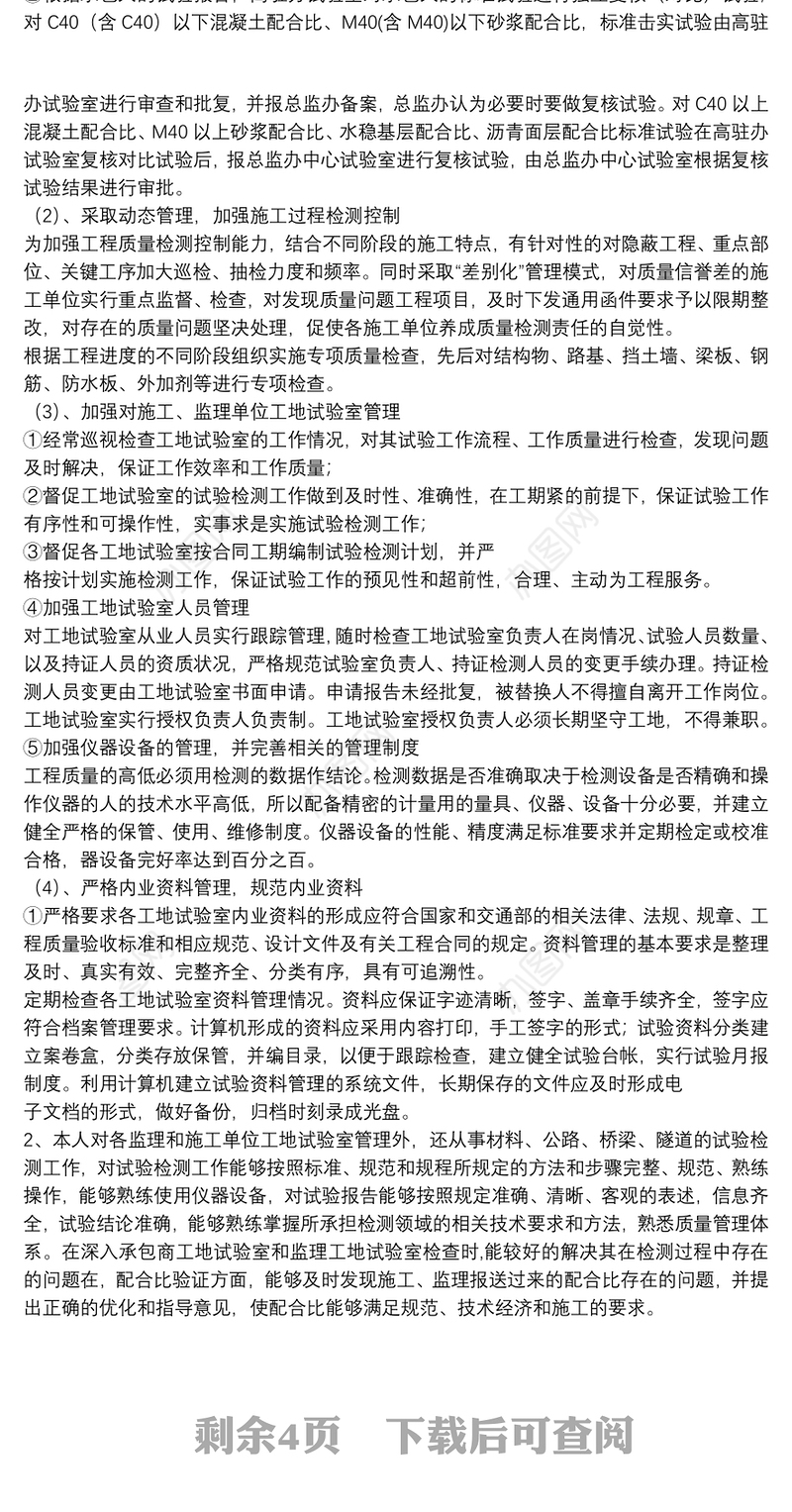 工程类副高级工程师技术总结申报高级工程师职称技术个人工作总结