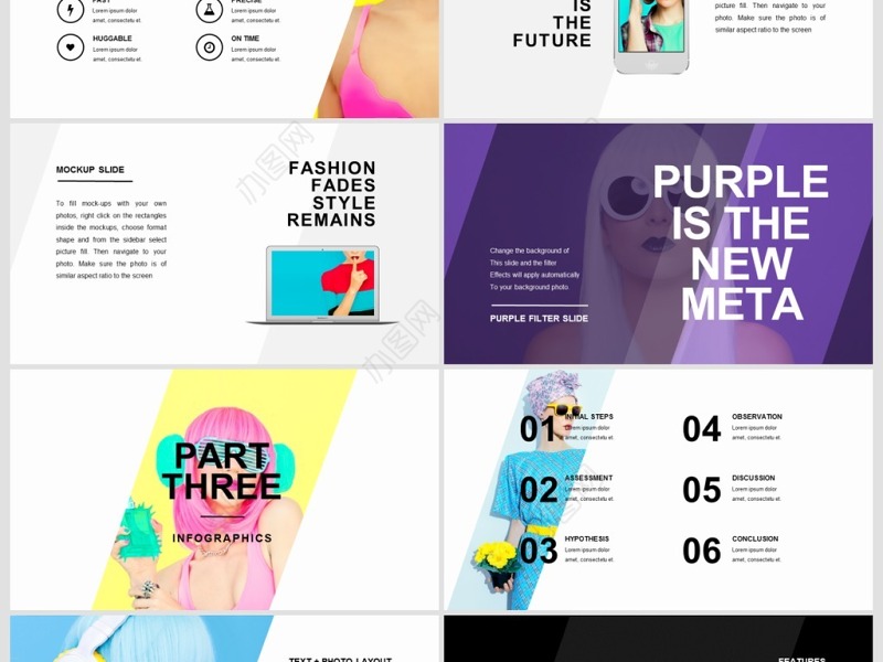 欧美时尚杂志风旅游摄影时装企业形象图片展示动态PPT模板