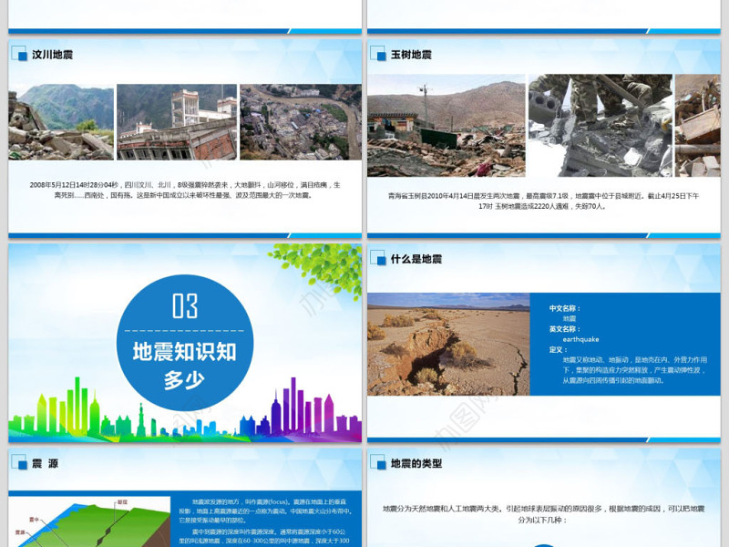 原创512防灾减灾日地震安全主题班会PPT-版权可商用