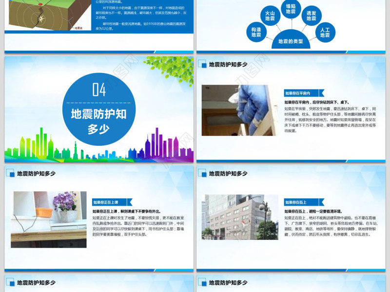 原创512防灾减灾日地震安全主题班会PPT-版权可商用