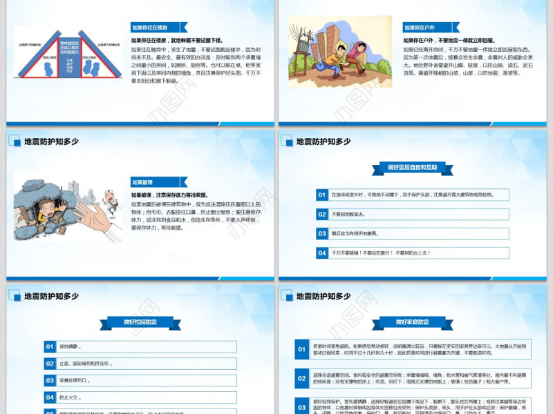 原创512防灾减灾日地震安全主题班会PPT-版权可商用