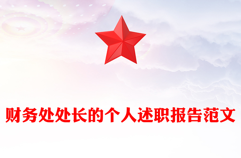 财务处处长的个人述职报告范文