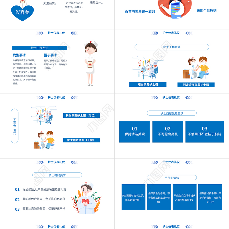 2022护士服务规范与礼仪培训PPT卡通风医院护士护理礼仪培训课件模板