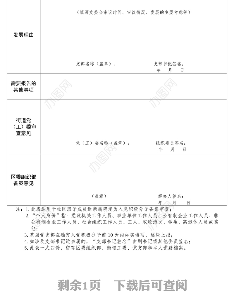2021年入党积极分子确定备案审查表