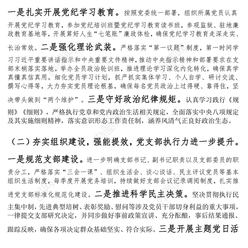 2024年党支部书记抓基层党建工作述职报告范文