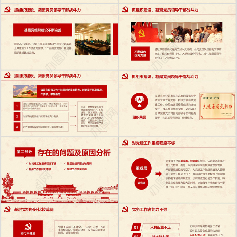 党员干部党委书记述职报告党支部工作总结ppt