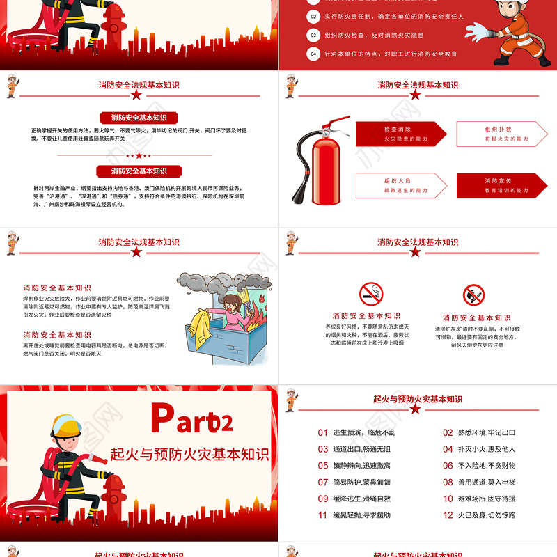 消防安全无小事时时刻刻需留心PPT红色简洁关注消防珍惜生命社区消防安全培训课件下载