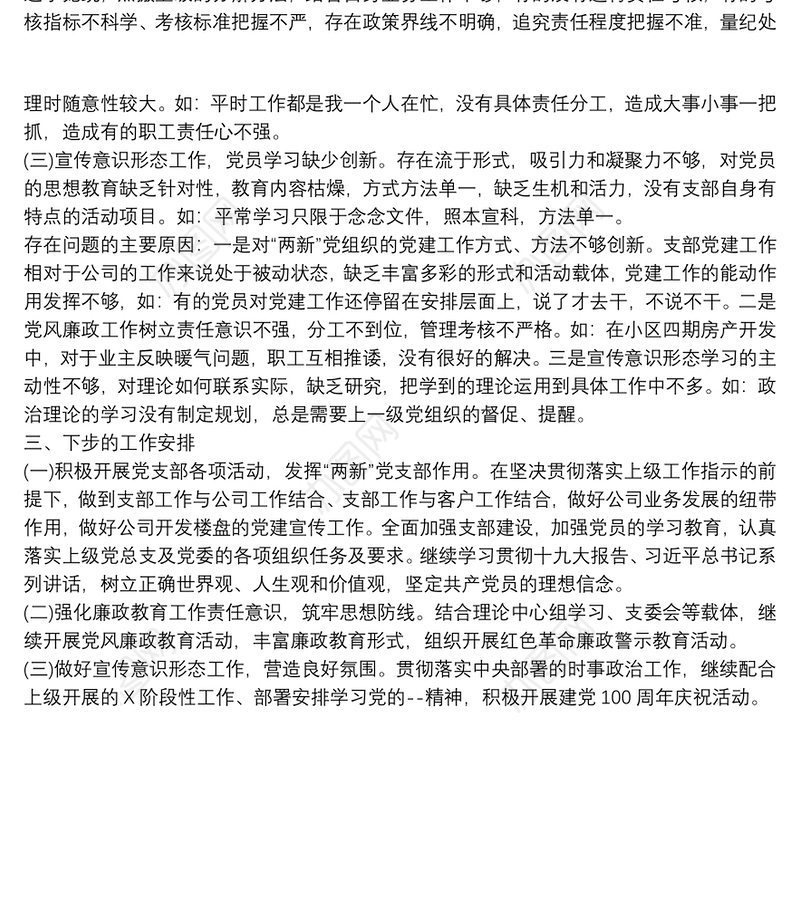 建设开发有限公司党支部书记抓基层党建工作述职报告