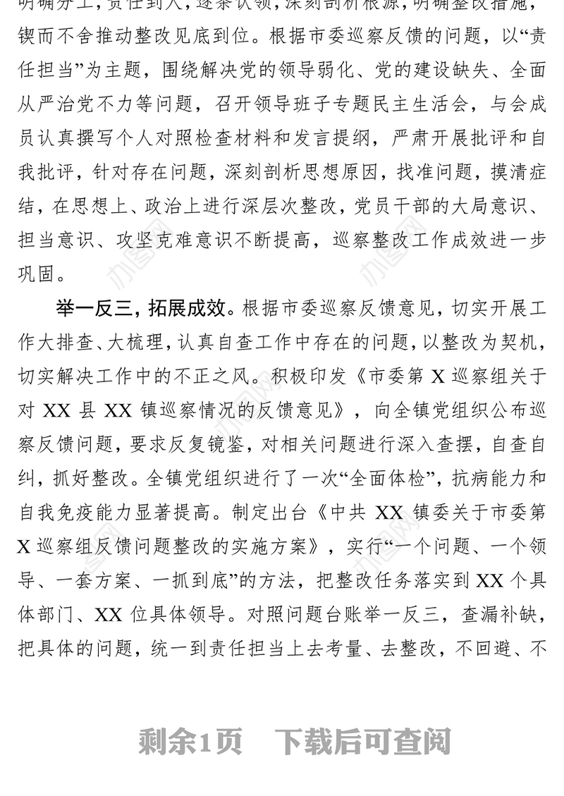 市委巡察问题整改工作成效及经验