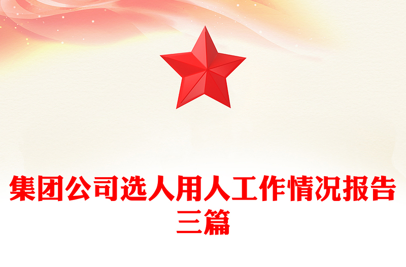 集团公司选人用人工作情况报告三篇