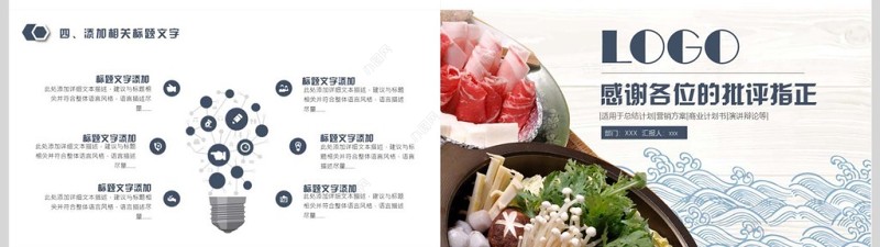 美食餐饮酒店策划PPT模板
