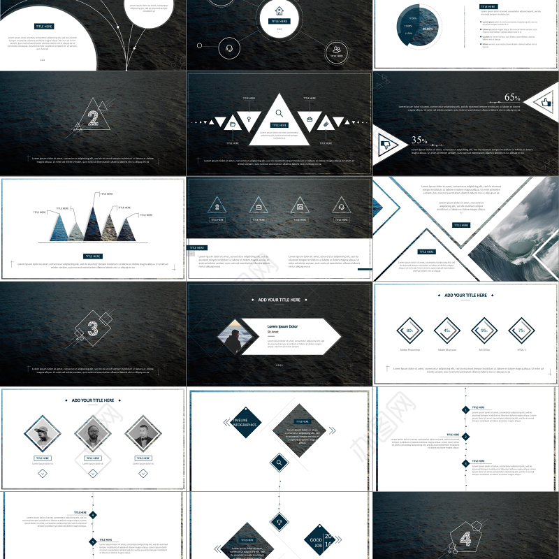 黑白极简商务风汇报展示总结PPT模板