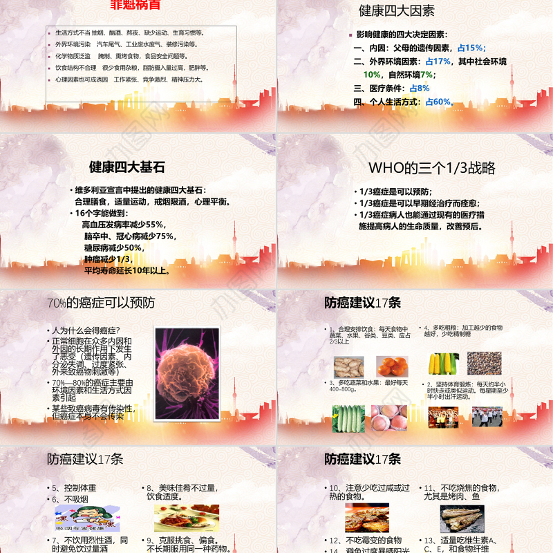 原创2017世界抗癌日PPT模板含详细内容