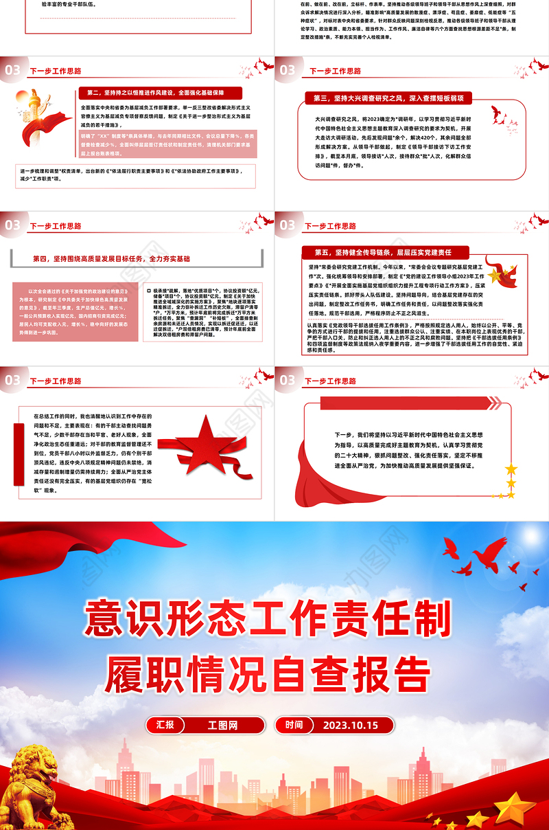 意识形态工作责任制履职情况自查报告工作汇报PPT模板