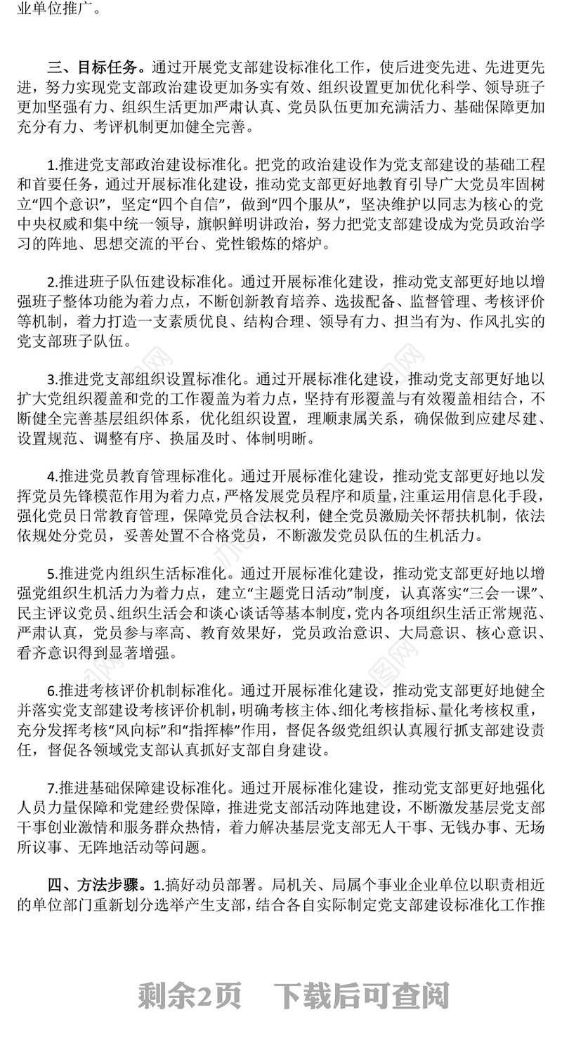 红色实用2023年党支部标准化规范化建设工作方案PPT(讲稿)