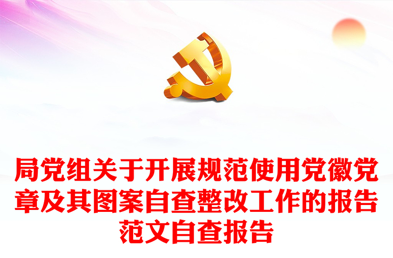 局党组关于开展规范使用党徽党章及其图案自查整改工作的报告范文自查报告