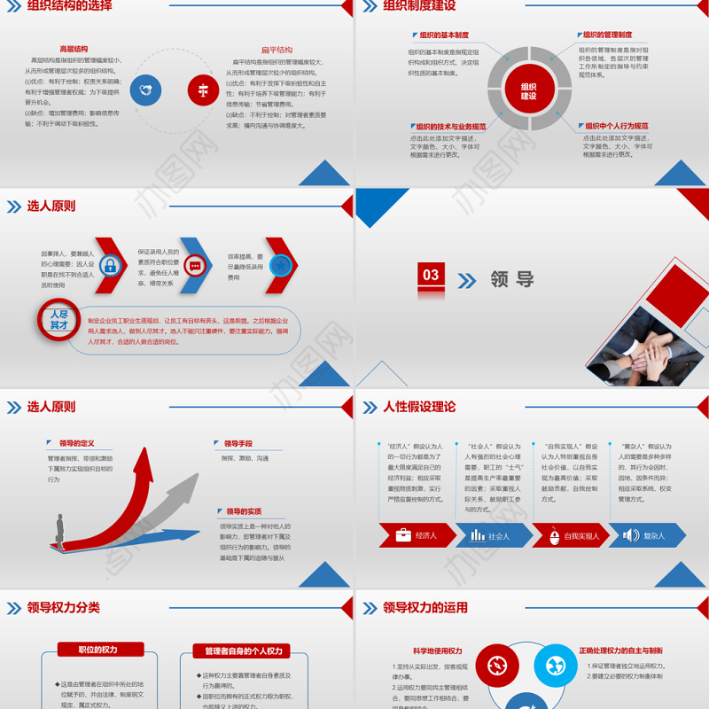 红蓝商务大气企业安全管理培训领导管理执行力入职培训动态PPT模板