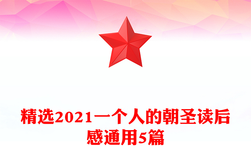 精选2021一个人的朝圣读后感通用5篇