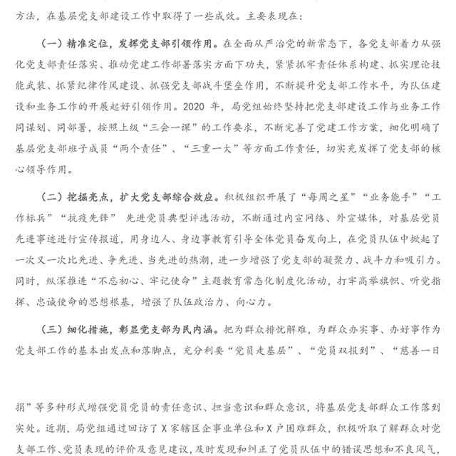 在X局基层党支部建设专题会议上的讲话