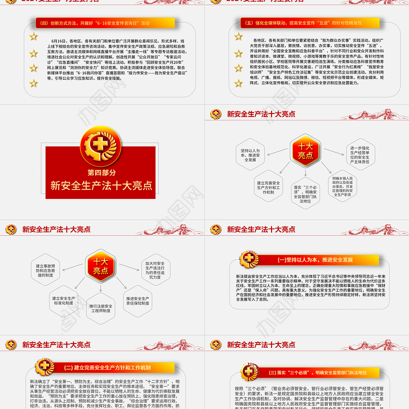 2021落实安全责任推动安全发展PPT红色醒目安全生产月安全培训PPT模板