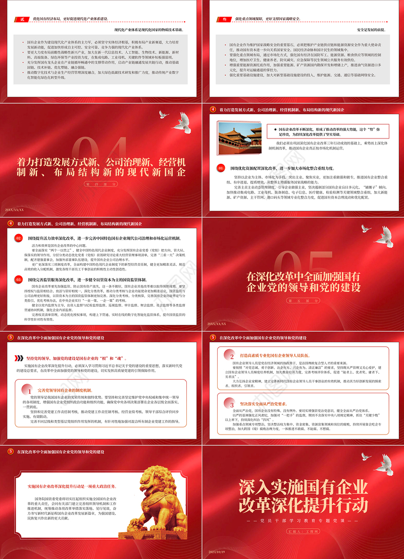 国企改革PPT红色极简风深入实施国有企业改革深化提升行动新时代新征程全局性战略性重大决策部署课件