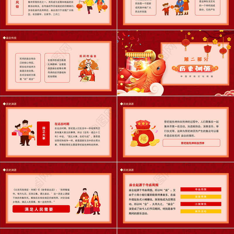 新春庙会中国民间宗教及岁时习俗动态PPT