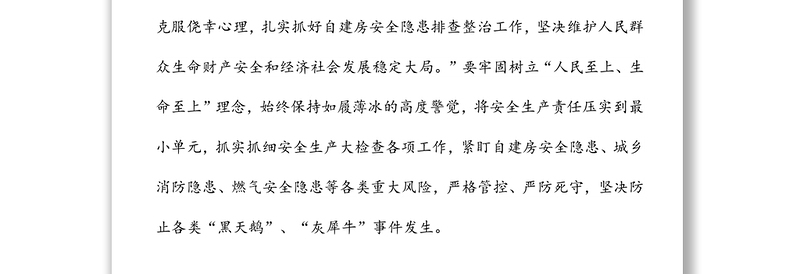 自建房安全隐患排查整治推进会总结讲话提纲