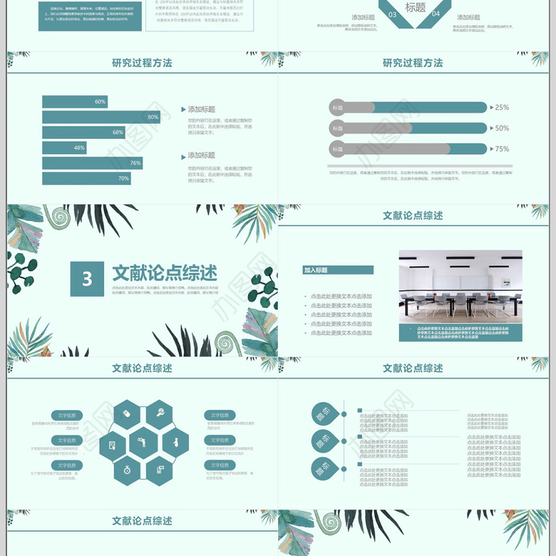 简约小清新学术论文开题报告通用PPT模板