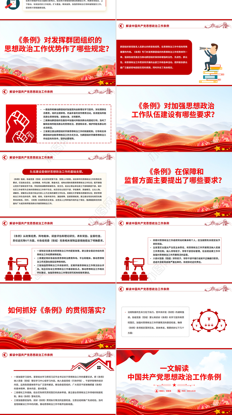 2025《中国共产党思想政治工作条例》解读PPT课件