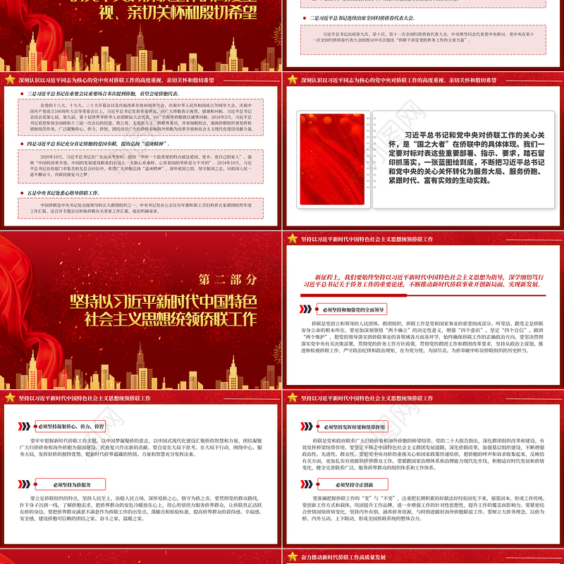 大气精美为强国建设民族复兴广泛凝聚侨界力量主题党课PPT课件