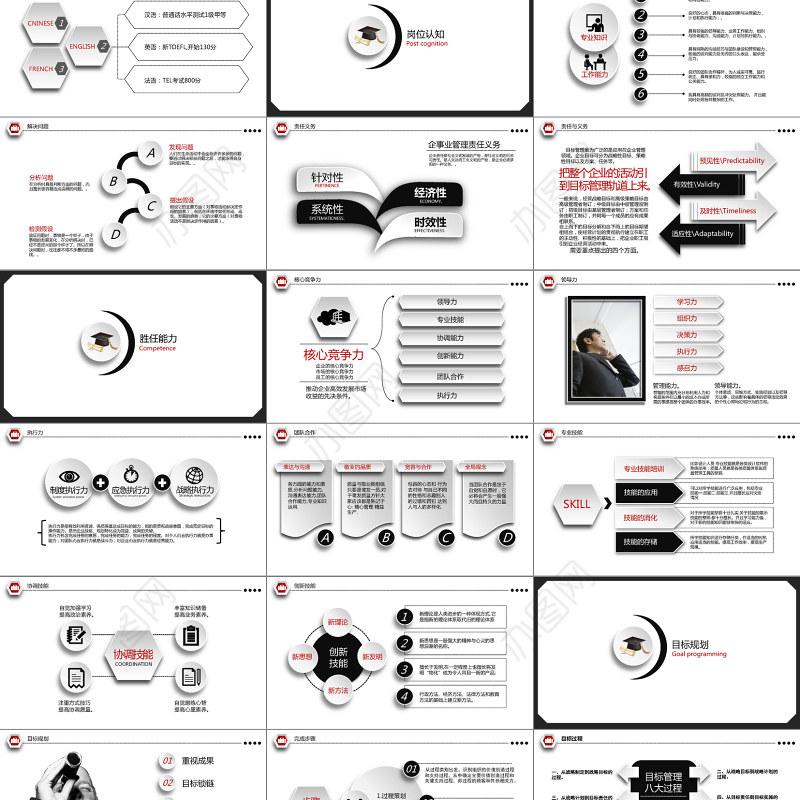 微立体风格竞聘求职PPT模板