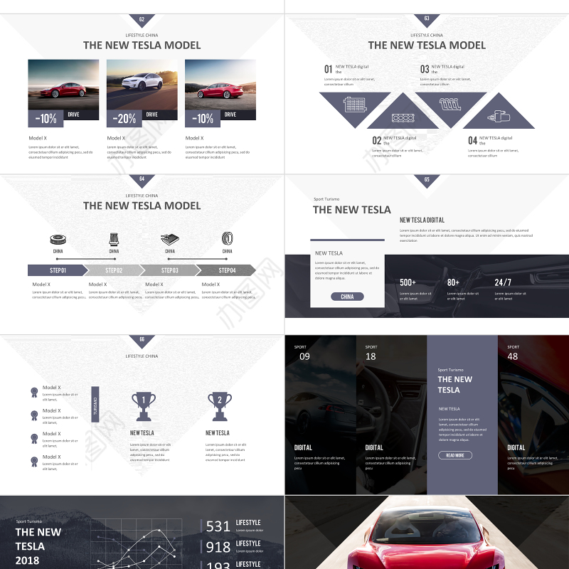 2018特斯拉新能源电动汽车ppt模板