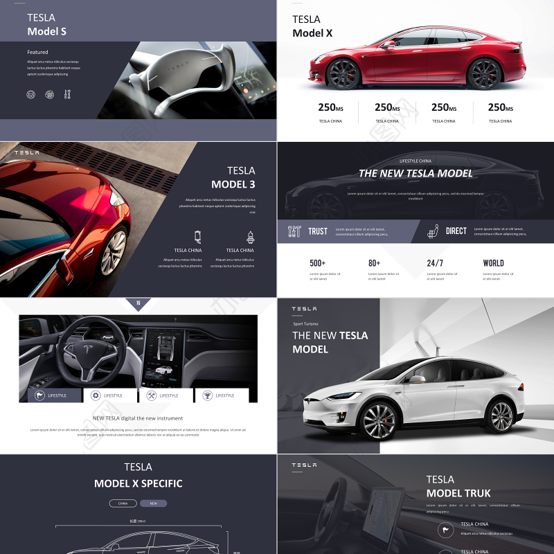 2018特斯拉新能源电动汽车ppt模板