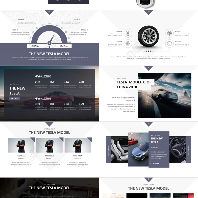 2018特斯拉新能源电动汽车ppt模板